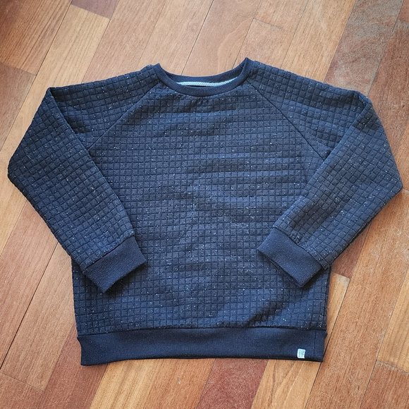 Sovereign Code Speckled Navy Waffle Knit Crewneck Sweatshirt Size 8 - Picture 6 of 13